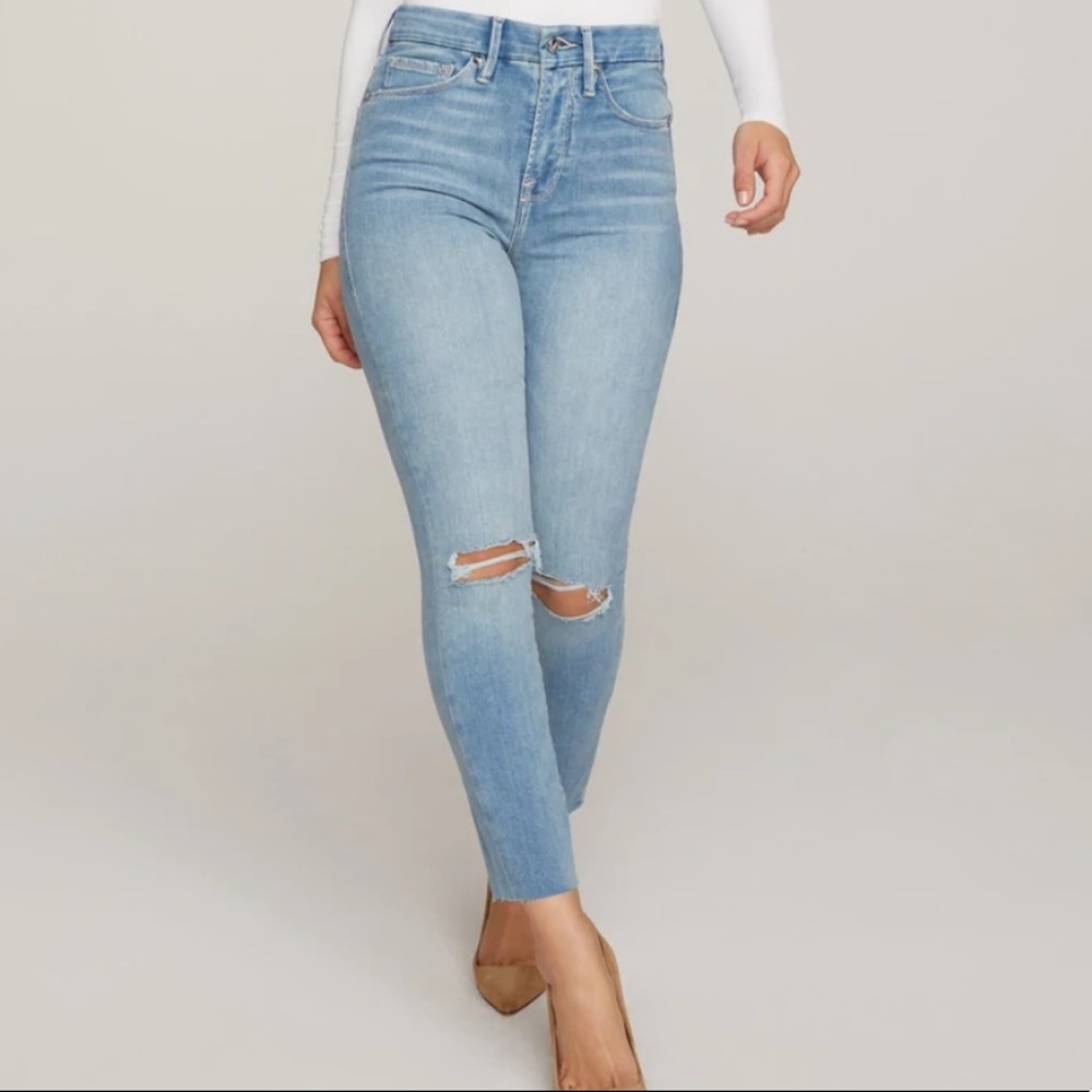 Good American GOOD WAIST CROP RAW EDGE size 4